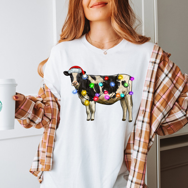 Christmas Sweatshirt,Cute Cow Christmas Sweatshirt,2023 Merry Christmas,Merry Christmoos,2023 Happy New Year,Christmas Gift,Christmas Light.jpg