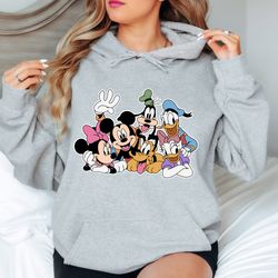 disney sweatshirt, mickey and friends sweatshirt, mickey and friends minnie donald daisy goofy pluto hoodie, disney, dis