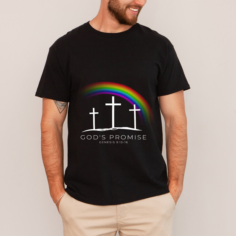 God's Promise, Trendy Christian T-Shirt, God's Promise not Pride, Jesus loves everyone, Wear Your Faith, Bible Verse T-Shirt, Faith T-Shirt 1.jpg