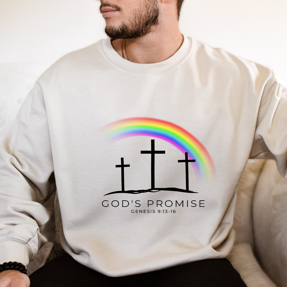 God's Promise, Trendy Christian T-Shirt, God's Promise not Pride, Jesus loves everyone, Wear Your Faith, Bible Verse T-Shirt, Faith T-Shirt.jpg