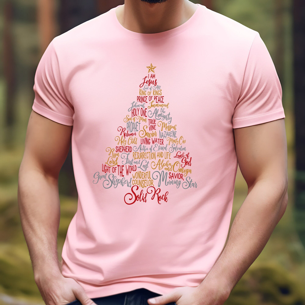 Names of Jesus Christmas Tree Shirt, Christmas Shirt, Holiday Shirt, Names of Christ Christmas Shirt, Christmas Tree, Names of God Shirt 1.jpg