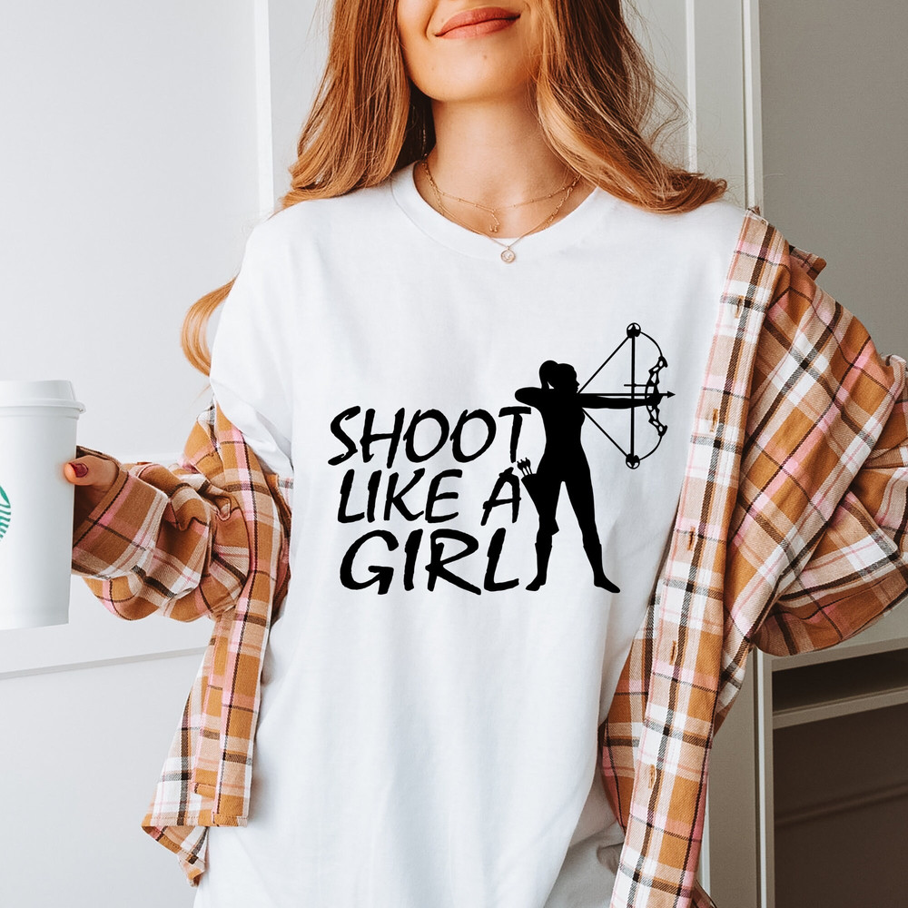 Shoot Like A Girl Tshirt, Archery Shirt, Feminist Shirt, Girl Athlete Tshirt, Sarcasm Shirt, Bow And Arrow Tshirt, Sports Shirt.jpg