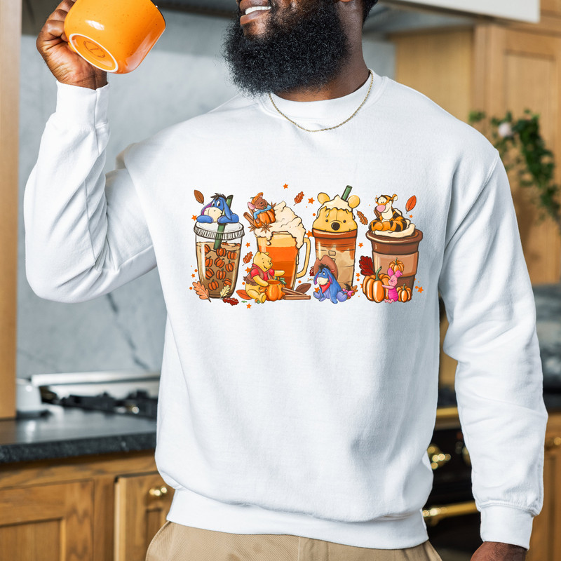 Winnie The Pooh Coffee Latte Shirt Sweatshirt Hoodie , Vintage Fall Season Sweater , Fall Coffee Shirt , Cute Halloween Pumpkin Sweatshirt.jpg