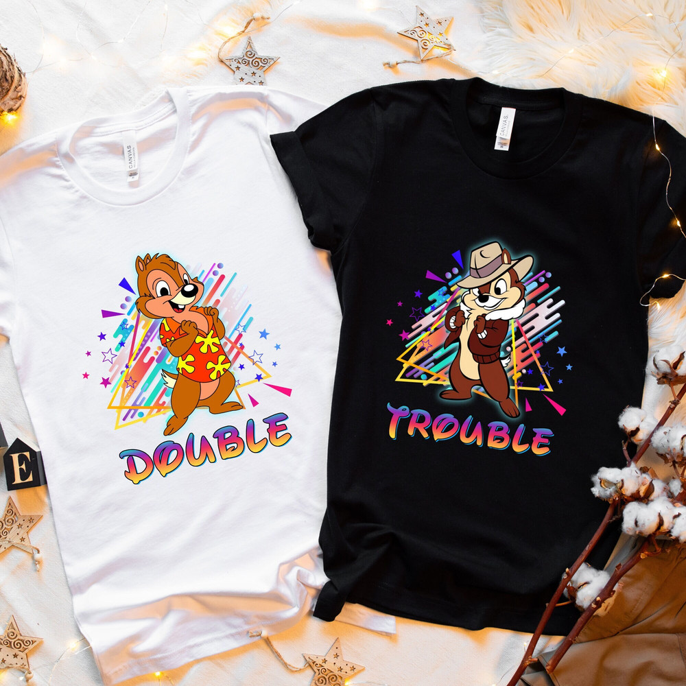 Chip And Dale Double Trouble Shirt, Chip And Dale Disney Couple Shirt, Disney Valentine's Shirt, Disney Vacation Shirt.jpg