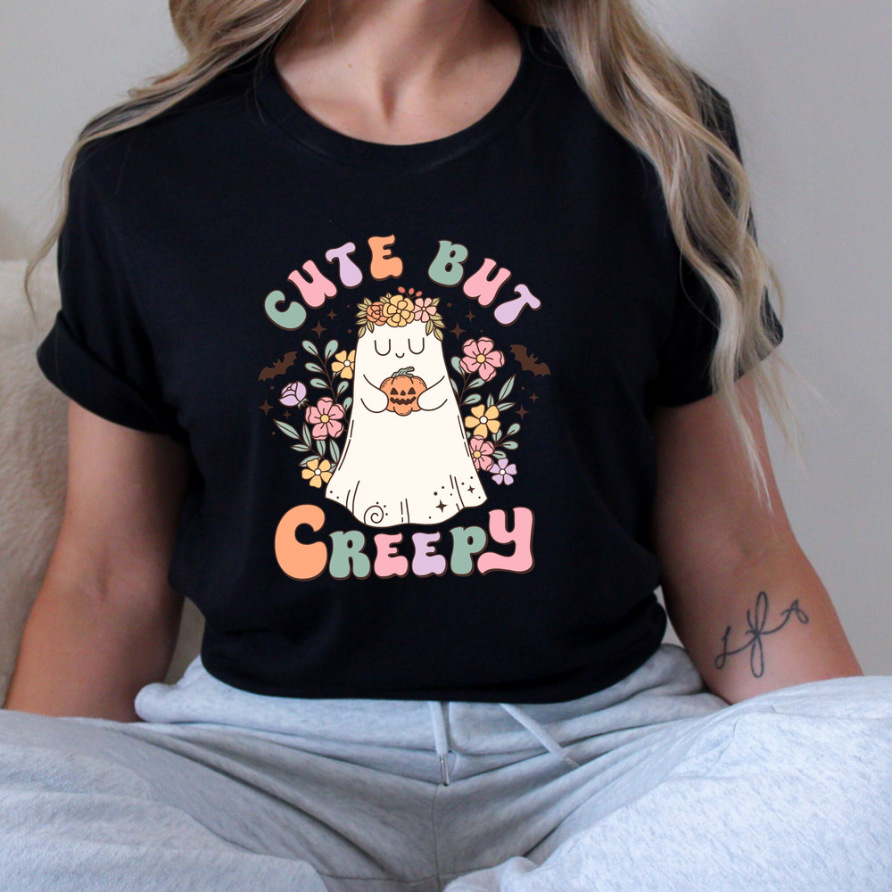 Cute But Creepy Tee Halloween Ghost Shirt with Spooky Vibes, Perfect Seasonal Gift.jpg