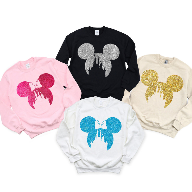 Disney Family Sweatshirt,Disney Hoodie for Women, Ear Sweatshirt,Disney Mickey Silhouette Sweatshirt Shirt for Kids Disney Glitter Minnie.jpg