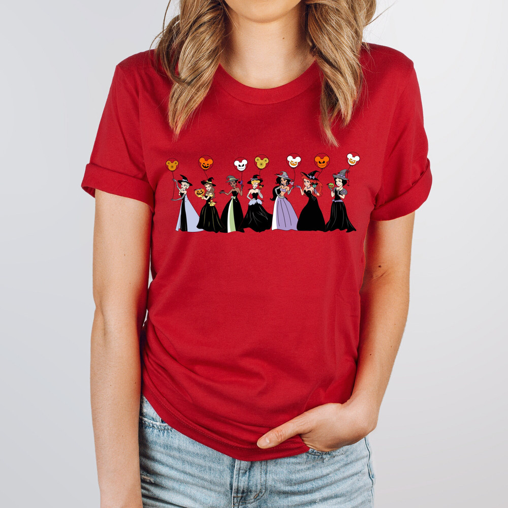 Disney Princess Halloween Shirt, Disney Princesses Halloween Balloon Shirt, Halloween Princess shirt, Funny Halloween Kids girl Tee.jpg