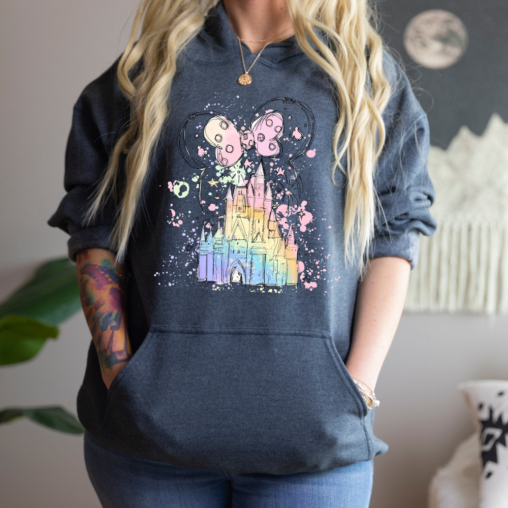 Disney Watercolor Castle Minnie T-Shirt, Disney Castle, Disney Vacation Shirt, Disney Trip Shirt, Disney Family Shirt, Family Vacation Shirt.jpg