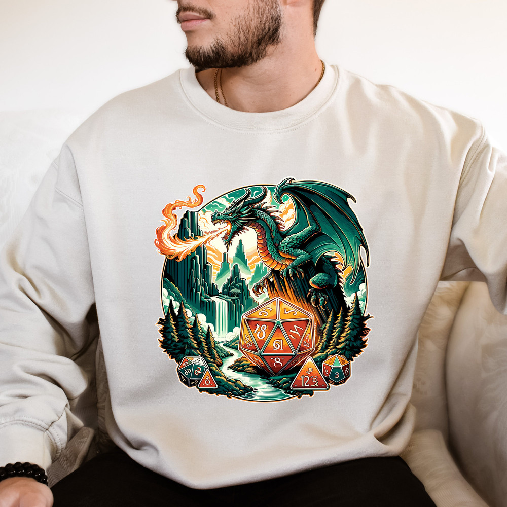 Dnd Dragon Sweatshirt, Dragons Sweater, Dungeon Master Hoodie, D&D Clothing, Fantasy Sweatshirt, Rerto Shirt, Boardgame Gift, Druid Hoodie.jpg