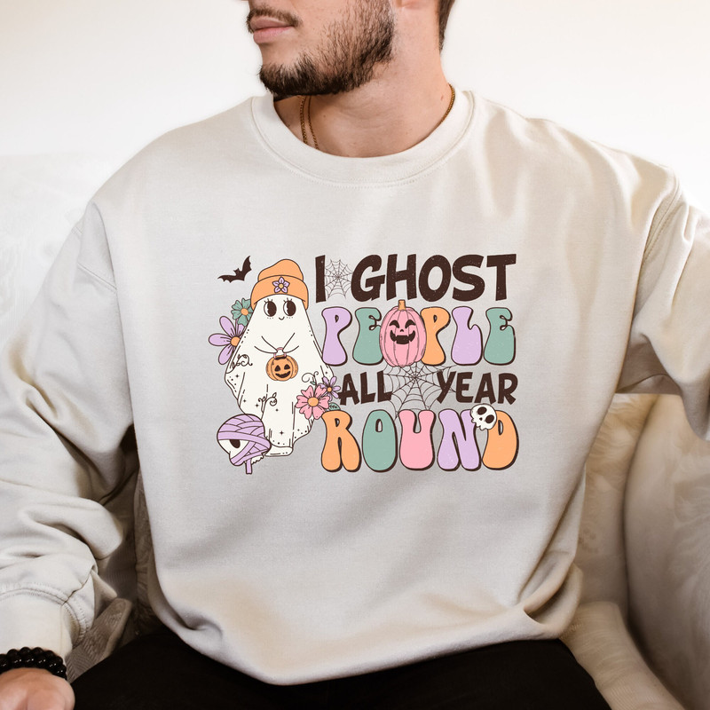 I Ghost People All Year Spooky Season Sweat for Halloween Lovers, Horror Design, Perfect Matching Halloween Sweat.jpg