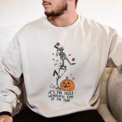 its the most wondrful time, halloween shirt, witch tshirt, gift for halloween, halloween, skeleton fall halloween