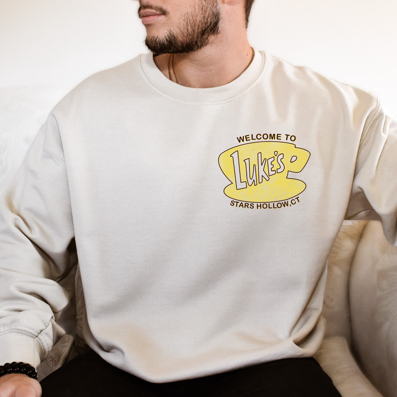 Luke's Diner Stars Hollow Sweat, Retro Text Luke's Diner Sweat, Vintage Style Stars Hollow Sweat Gift.jpg