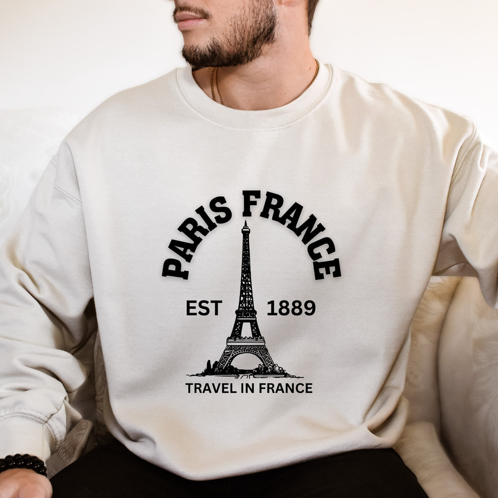 Paris France Sweat, Eiffel Tower Sweatshirt, Travel To France Sweat, Gift For Paris Lover, France Souvenir, Designer Gift, Paris trip Sweats.jpg