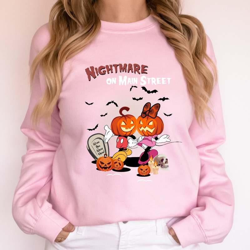 Vintage Disney Halloween Pumpkin, Mickey Minnie Nightmare on Mainstreet Shirt, 90s Halloween Party, WDW Spooky Season Trick or Treat 1.jpg