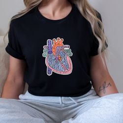cardiac nurse shirt, nursing school shirt, anatomical heart sweatshirt, medical science t-shirt, cardiologist gift, nurs