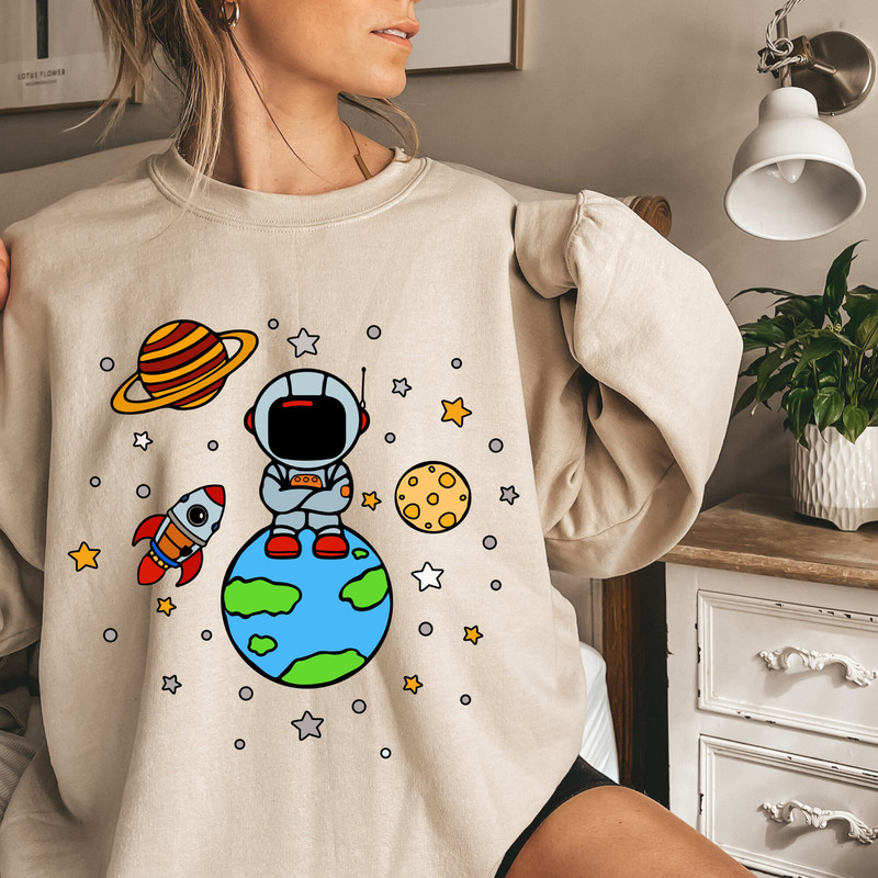 Funny Astronaut Shirt - Outer Space Clothing - Space Curious T-Shirt - Funny Kid Birthday Gift - Spaceman Tee - Meteors and Planets Shirt.jpg