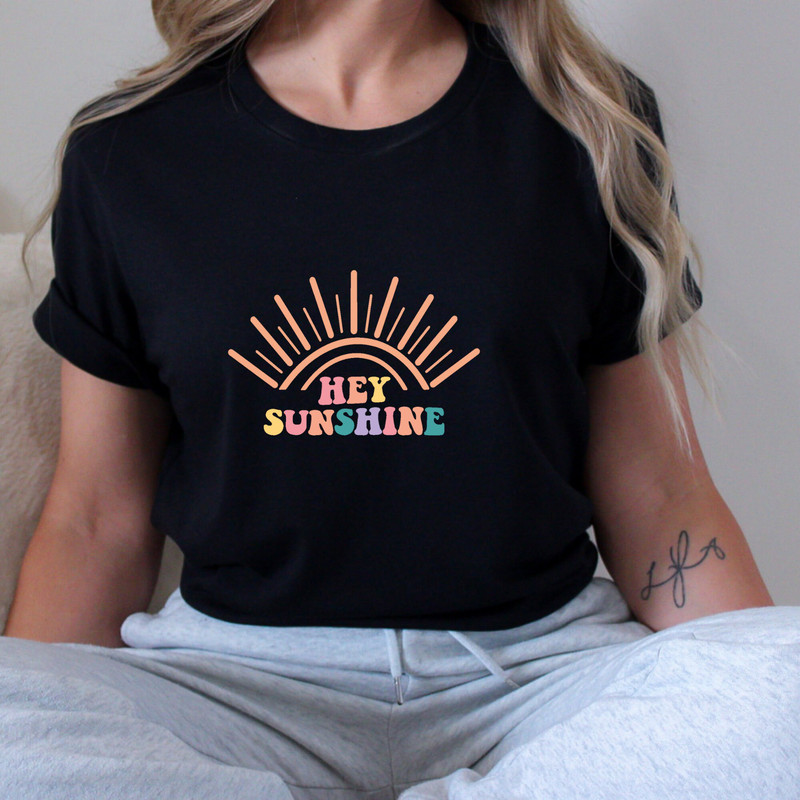Hey Sunshine Shirt Gift For Summer, Cute Vacation Shirts, Beach Mode Shirts, Vacation Outfits, Summer Tee, Beach Outfits, Party Vibes Shirt.jpg