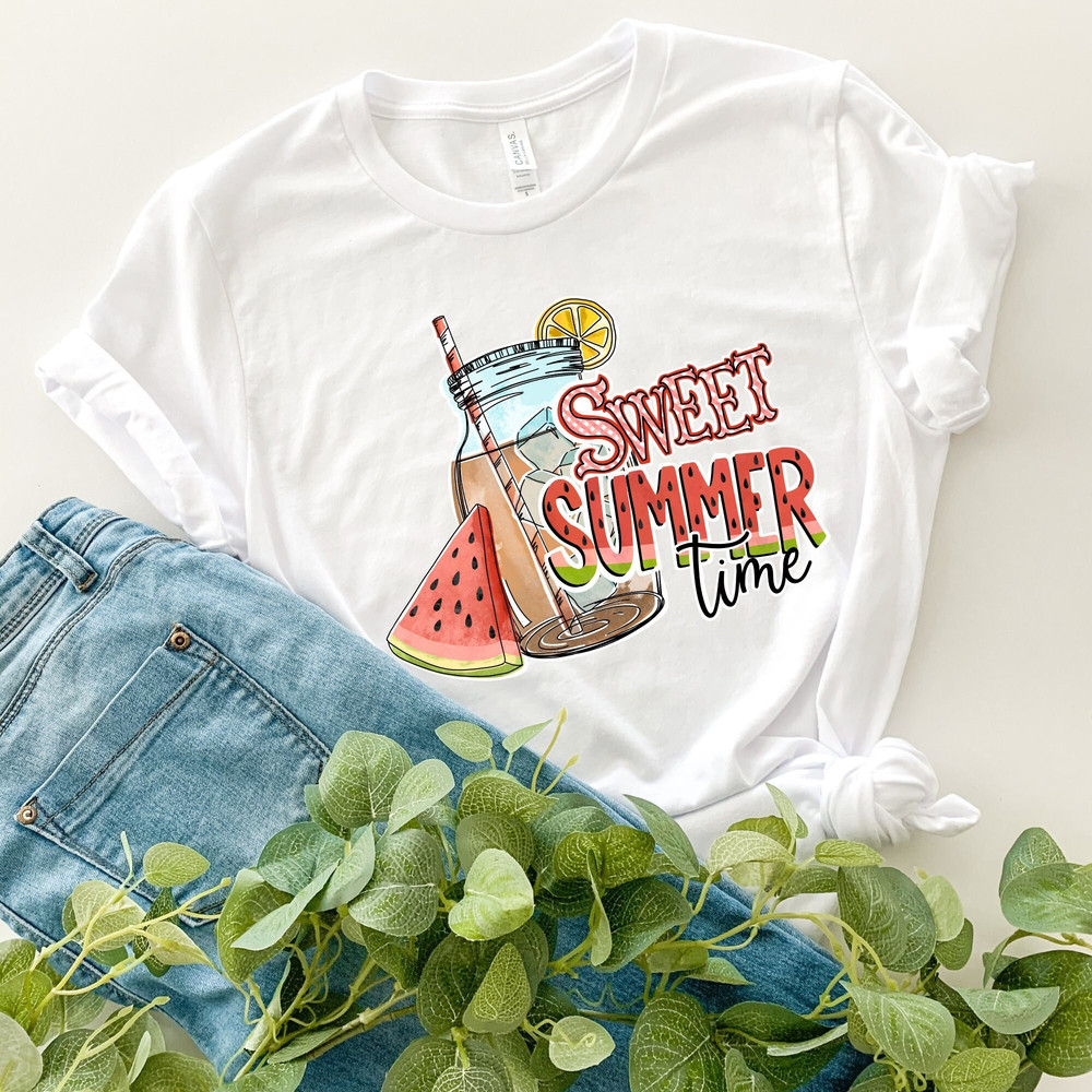 Sweet Summer Time Shirt, Distressed Summer Tshirt, Summer Vacation Shirt, Women Tshirt, Women Beach Shirt, Sweet Summertime Watermelon Tee.jpg