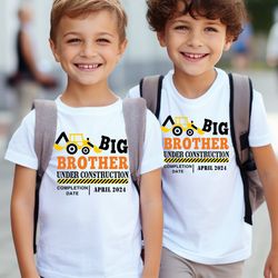 big brother under construction shirt,toddler,onesie, big brother digger bodysuit, big brother under construction tee, pr
