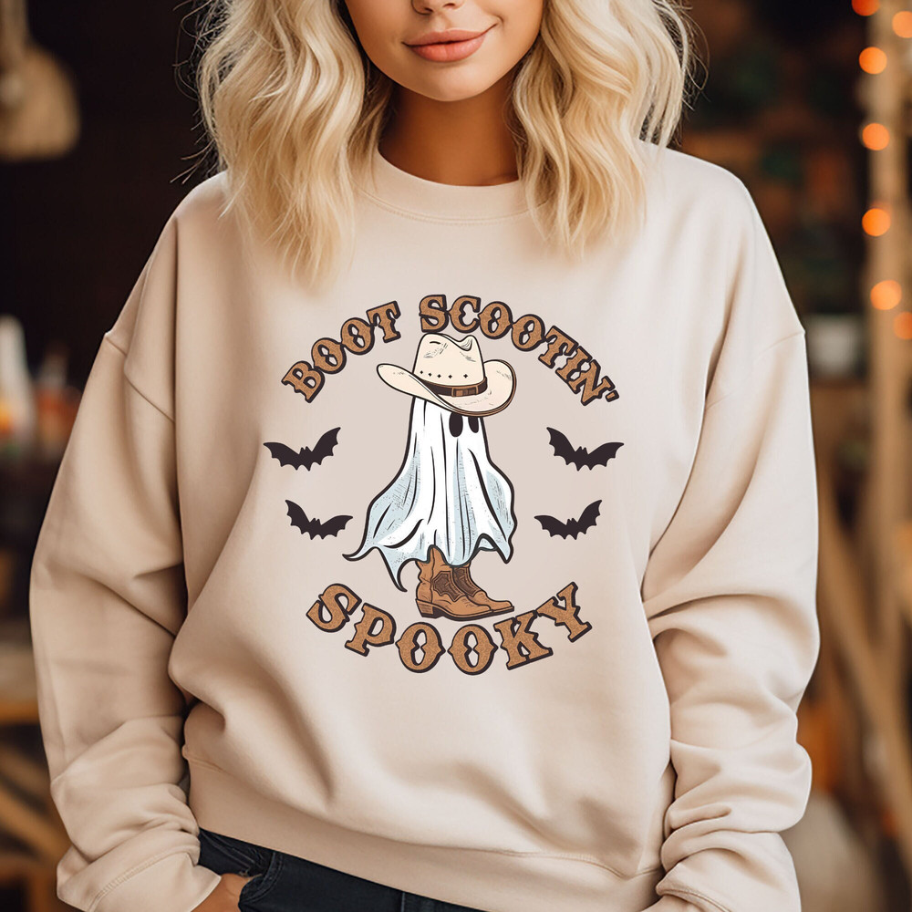 Boot Scootin Spooky Sweatshirt,Shirt,Hoodie, Cute Spooky Shirt, Cowboy Ghost Shirt, Halloween Gift, Halloween Shirt, Western Halloween Shirt.jpg