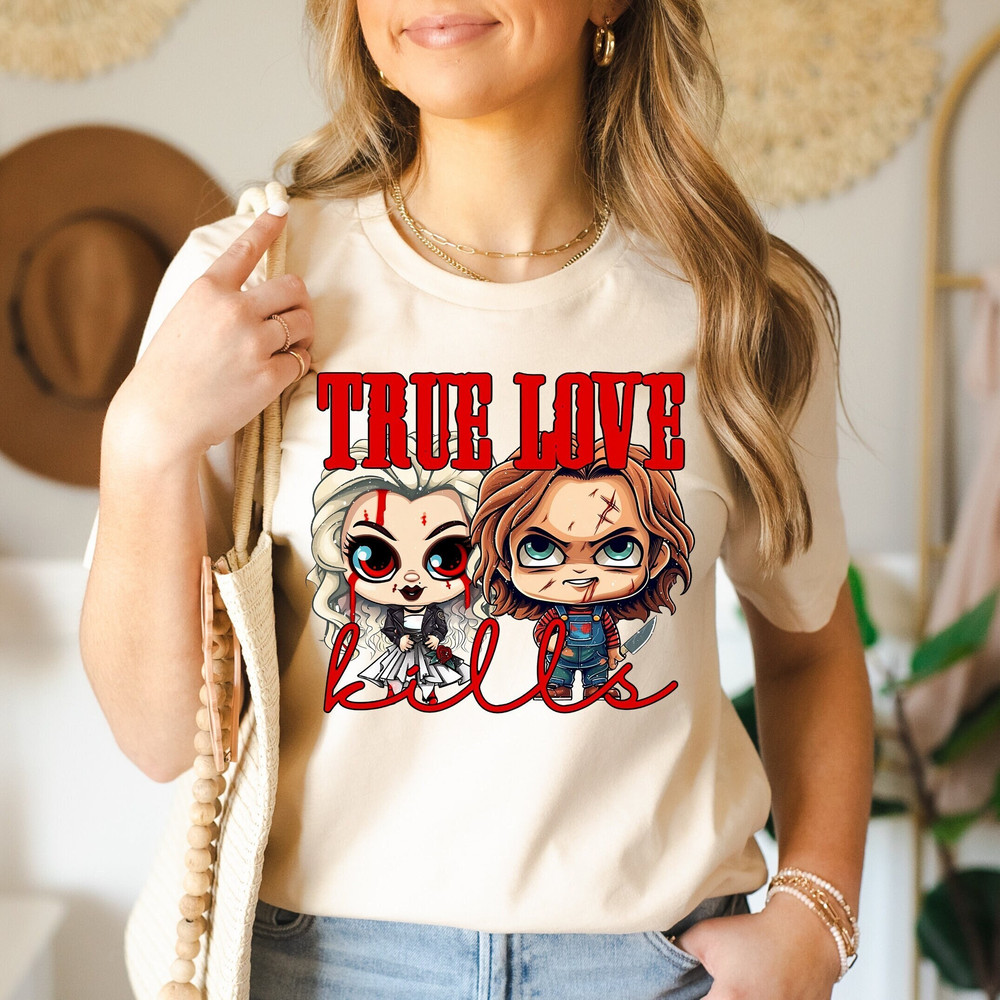 Chucky and Tiffany Shirt, Halloween Couple Shirts, Chucky's True Love Shirt, Matching Halloween Shirts, Family Matching Shirt, Wanna Play.jpg