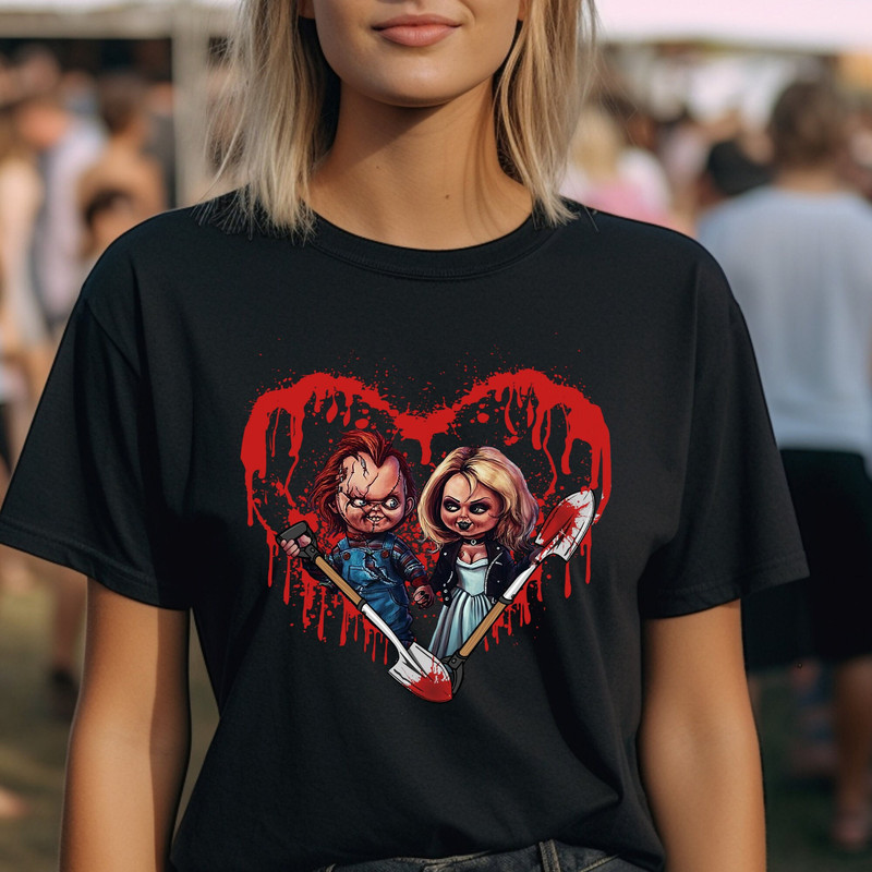 Chucky and Tiffany Shirt, Halloween Couple Shirts, Matching Halloween Shirts, True Love, Family Matching Shirt, Wanna Play, Couple Funny Tee.jpg