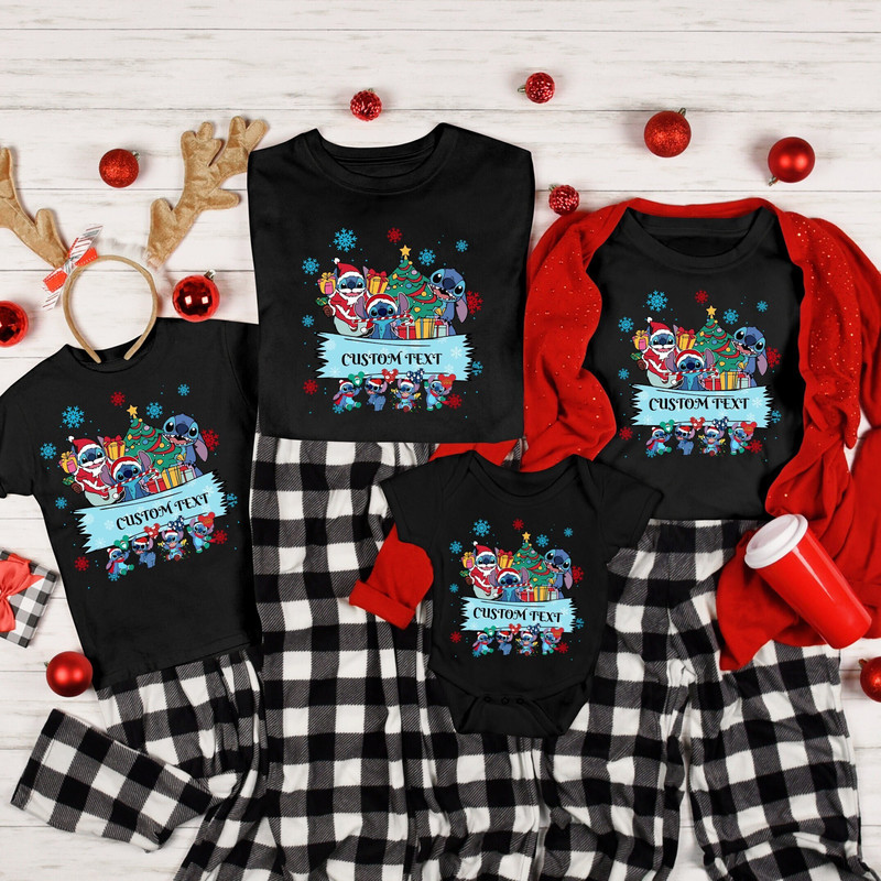 Custom Cute Santa Stitch Christmas Mood Shirt, Disney Stitch Shirt, Merry Xmas Light Tee, Disneyland Family Vacation Party Matching Gift 1.jpg