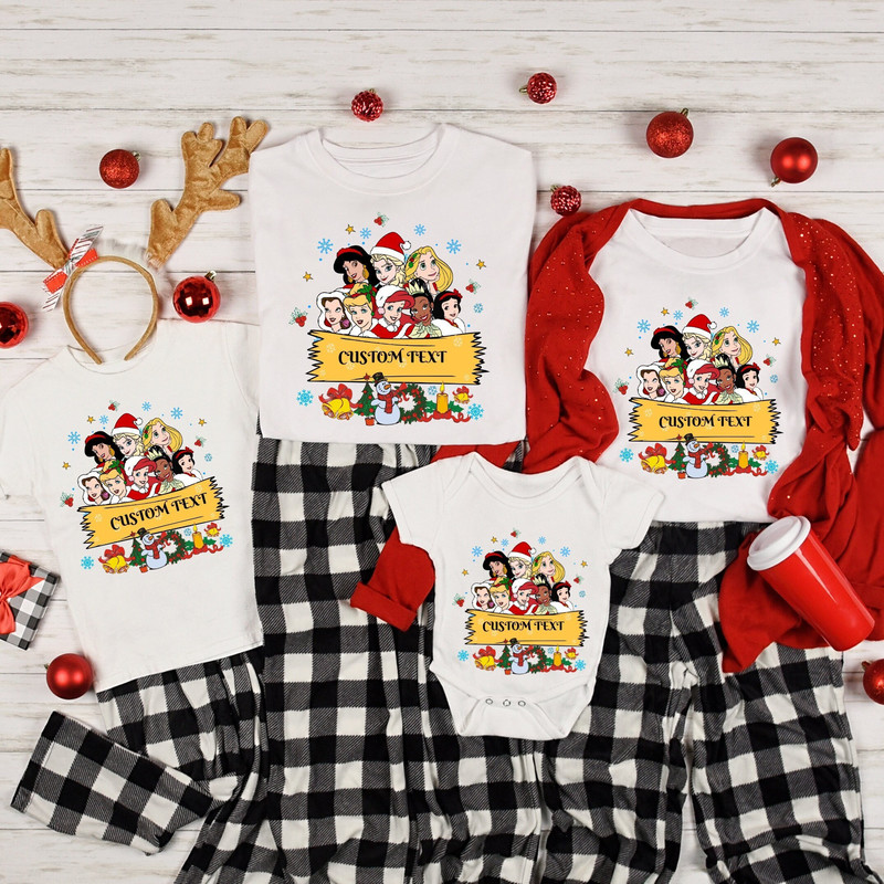Custom Disney Princess Characters Group Christmas Vintage Shirt, Family Holiday Gift, Disney Christmas Girl Shirt, Disneyland Vacation, 1.jpg