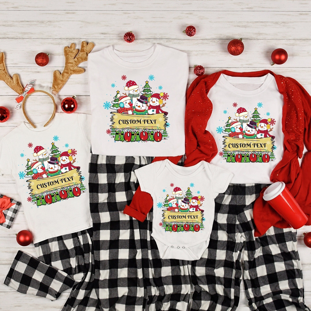 Custom Snowman Ho Ho Ho Shirt, Vintage Snow Shirt, Holiday Shirt, Christmas Gift, Family Matching Christmas Shirt, Christmas Snowman Shirt,.jpg