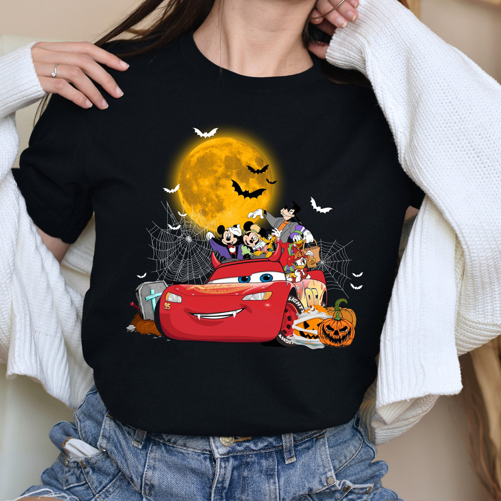 Disney Mickey & Friends Lightning McQueen Car Halloween ShirtHoodieSw, Cars Land Halloween Shirt, Disney Spooky Vibes Shirt, Disney Tee.jpg
