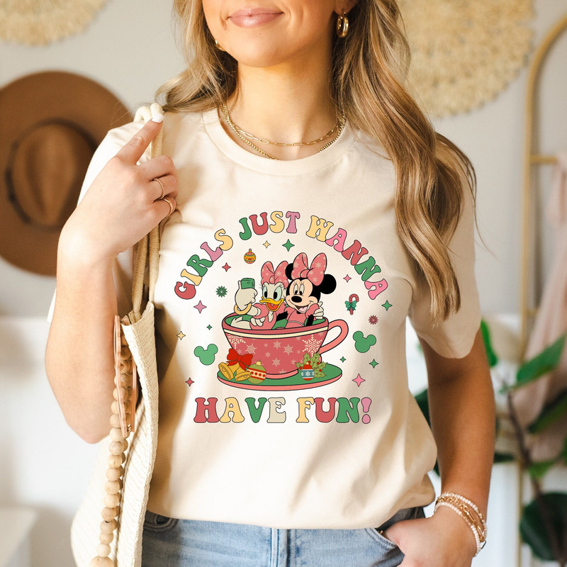 Disney Minnie Daisy Christmas Shirt, Disney Girls Just Wanna Have Fun Shirt, Disney Vacation Shirt, Xmas Holiday Season, Summer Vibes Shirt,.jpg