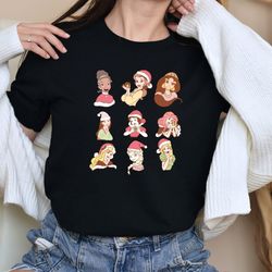disney princess christmas shirt, princess group christmas shirt, disney princess christmas characters shirt, disney trip