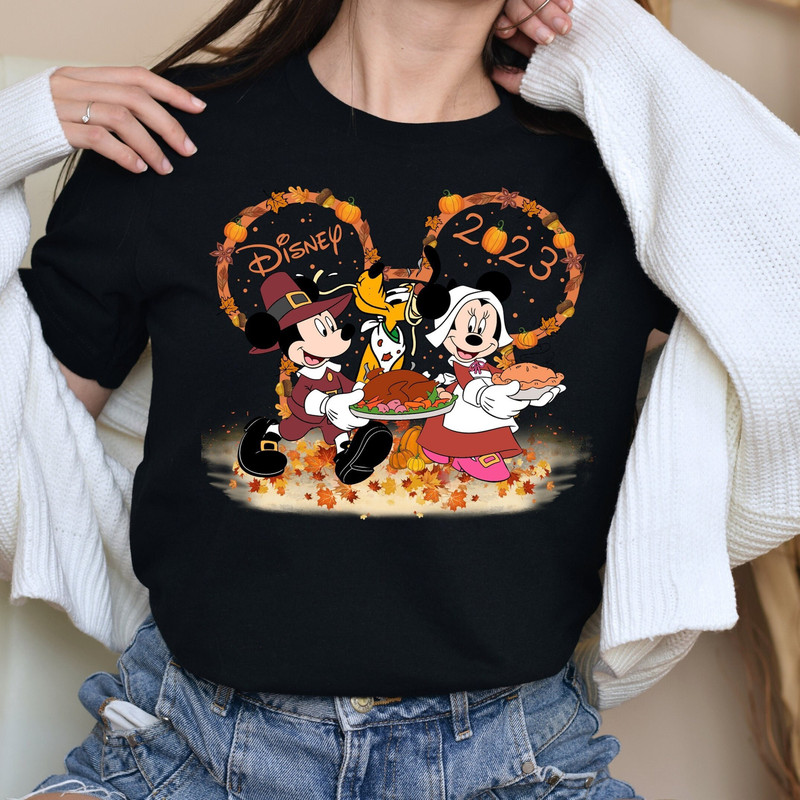 Disney Thanksgiving Mickey And Minnie Shirt, Thanksgiving Family Shirt, Vintage Disney Shirt, Fall Shirt, Pumpkin Shirt, Thanksgiving Party.jpg