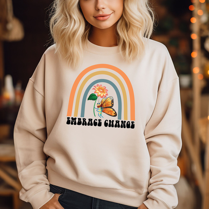 Embrace Change Shirt, Good Vibes Shirt, Positive Message Shirt, Be Kind Gift, Motivational Shirt, Cute Motivational Shirt Embrace Change.jpg