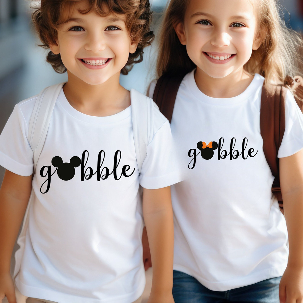 Gobble Mickey And Minnie Thanksgiving Shirt, Thanksgiving Couple Shirt, Thankful shirt, Cute Gift Shirt, Disney Gobble Shirt, Fall Shirt,.jpg