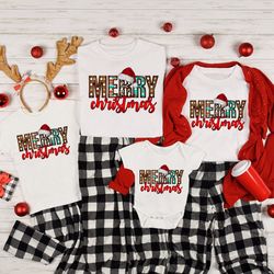 merry christmas shirts, family matching shirt, leopard shirt, buffalo plaid tee, family christmas shirt, christmas shir