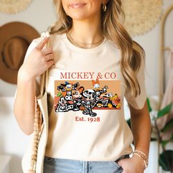 mickey and co 1928 halloween shirt, disney halloween shirt, disney skeleton tee, mickey minnie and friends, disney micke