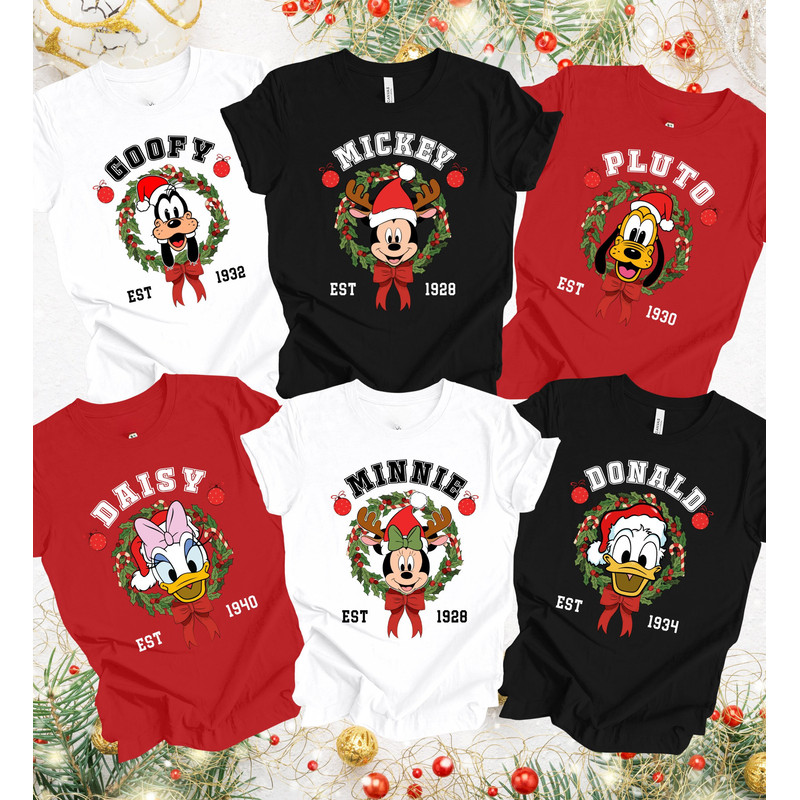 Mickey and Friends Christmas Shirt, Custom Disneyland Christmas, Disney Family Christmas Sweatshirt, Disney Character Christmas Family Tee.jpg