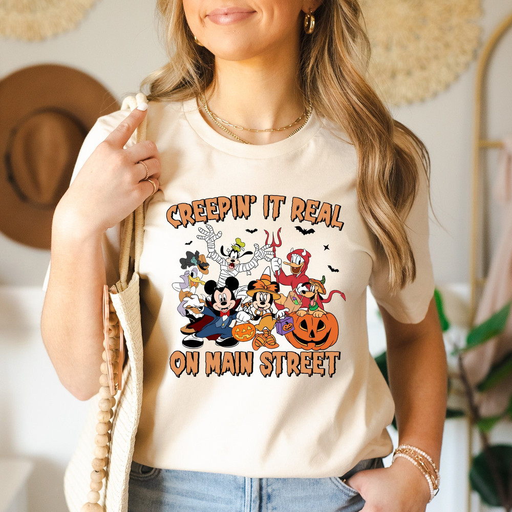 Mickey and Friends Creepin' It Real On Main Street Shirt, Disney Spooky Shirt, Disney Halloween Shirt, Disney Halloween Party, Spooky Season.jpg