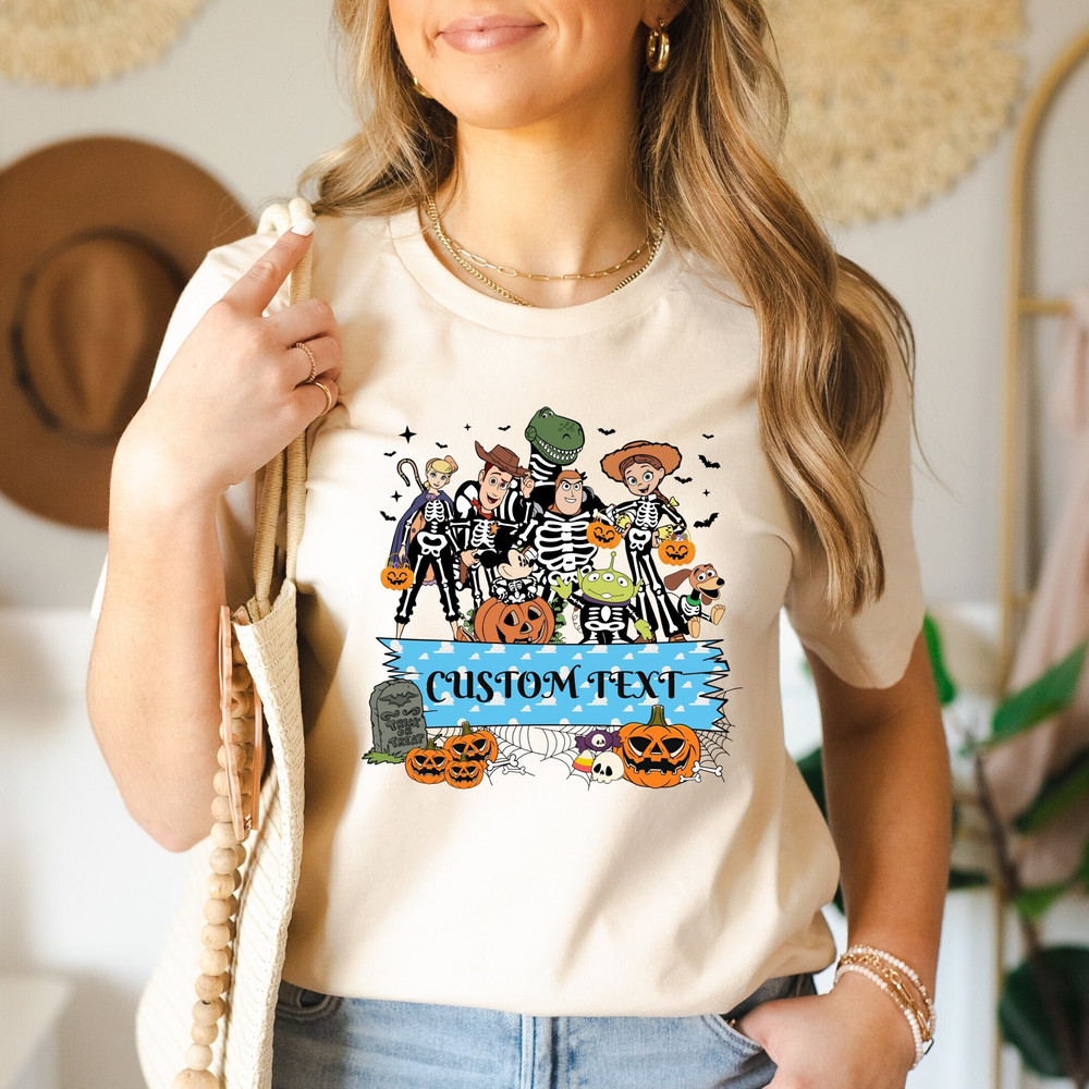 Personalized Custom Toy Story Halloween Shirt, Toy Story Family Shirt, Group Halloween Tee, Kids Halloween Spooky Skeleton Shirt, Halloween.jpg