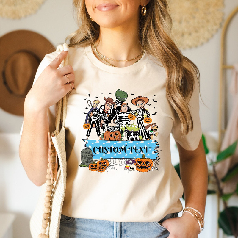 Personalized Custom Toy Story Halloween Shirt, Toy Story Family Shirt, Group Halloween Tee, Kids Halloween Spooky Skeleton Shirt, Halloween.jpg