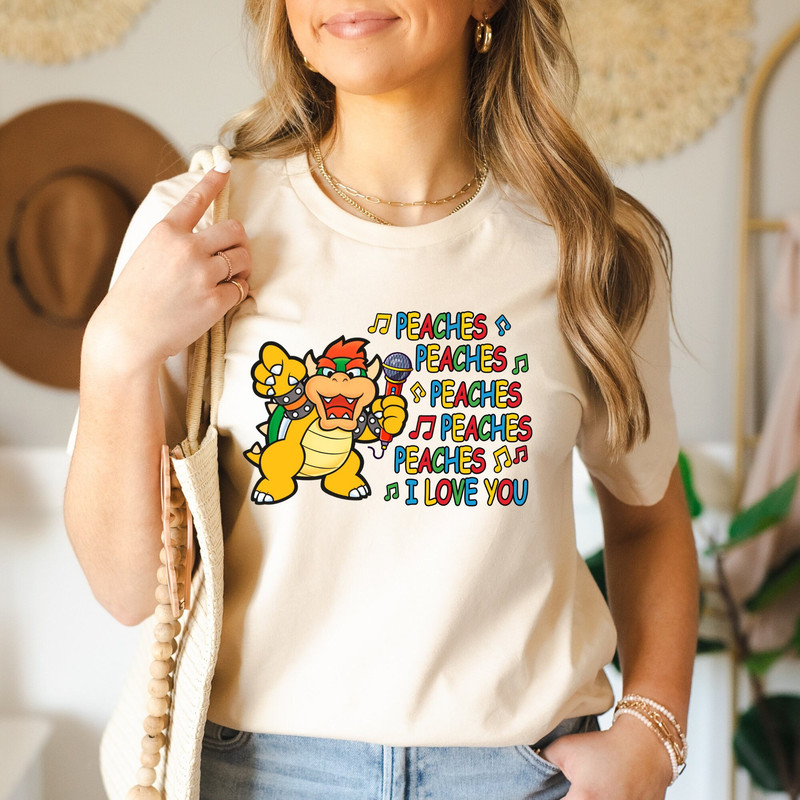 Retro Comfort Peaches Shirt, Trendy Unisex Shirt, Peaches Shirt, Peaches Peaches Peaches, Boho Graphic Shirt, Bowser Lover Shirt, Bowser Tee.jpg