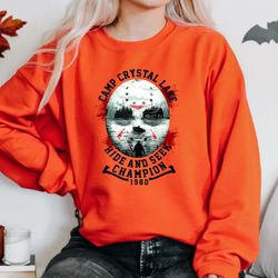 camp crystal lake short sleeve comfort colors shirt, trendy fall scary movie halloween t-shirt, pumpkin patch tee, festi