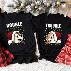 Chip and Dale Christmas Couple Shirt, Disney Christmas Trip Shirt, Double Trouble Shirt, Disney Family Christmas Shirt,