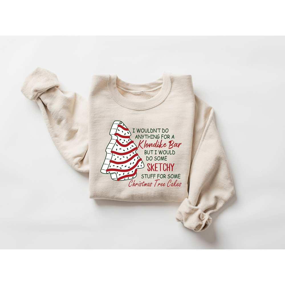 Christmas Tree Cake Sweatshirt, Cake Christmas Shirt, Christmas Crewneck, Christmas Gifts, Xmas Cake Shirt, Klondike Bar Shirt, Xmas Sweater.jpg