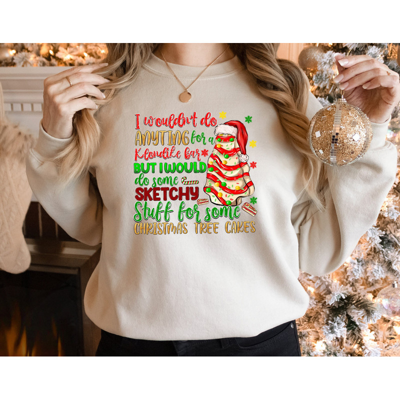 Christmas Tree Cake Sweatshirt, Holiday Sweaters, Christmas Cake Shirt, Christmas Cake Lover Gift, Cake Christmas Tree T-shirt, Xmas Tee.jpg