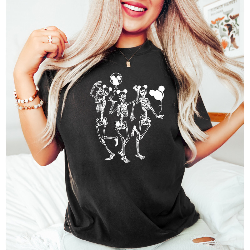 Disney Halloween Skeleton Shirt, Dancing Skeleton Disney Shirt, Disney Trip T-shirt, Mickey Balloon, Halloween Disney Shirt, Halloween Gifts.jpg