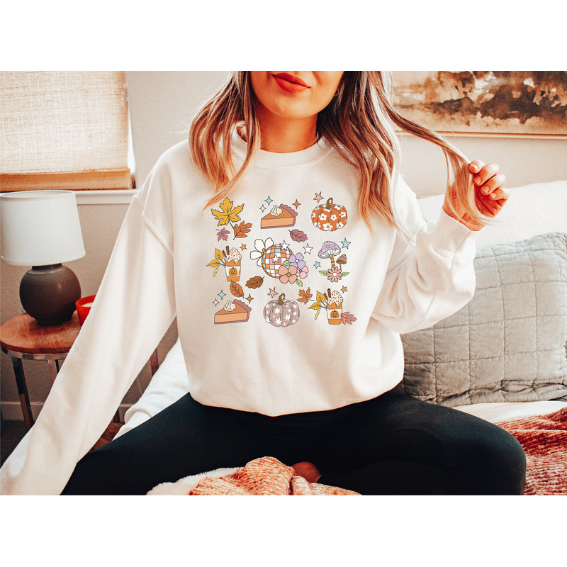 Groovy Fall Sweatshirt, Retro Thanksgiving Sweatshirt, Pumpkin Crewneck, Pumpkin Pie Sweatshirt, Autumn Shirt, Fall Gift,Thankful Sweatshirt.jpg