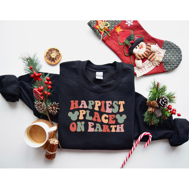 Happiest Place On Earth Sweatshirt, Retro Disney Sweater, Disney Trip Shirt, Christmas Disney T-shirt, Best Day Ever Disney Crewneck 1.jpg