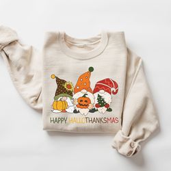 Happy Hallotanksmas Gnome Sweatshirt, Hallotanksmas Shirt, Holiday Seasons Sweatshirt, Fall Gnome Shirt, Fall Gifts, Tis